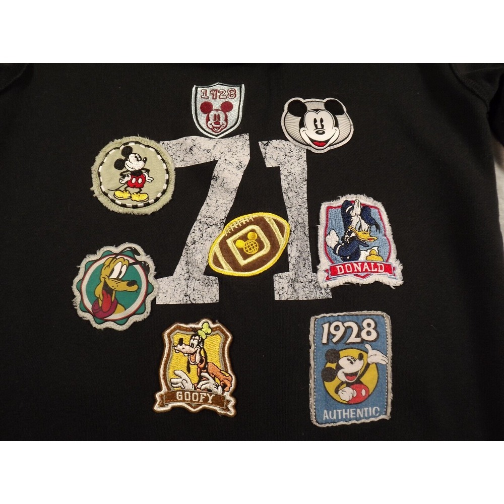 Disney Parks Hoodie Large Authentic Disneyland‎ Black Mikey Character Patches - Picture 12 of 12